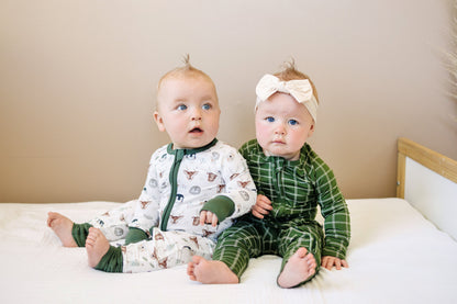 North Pole Pals Bamboo Zippy Romper *0/3m left by Little Joy Co., product view 2