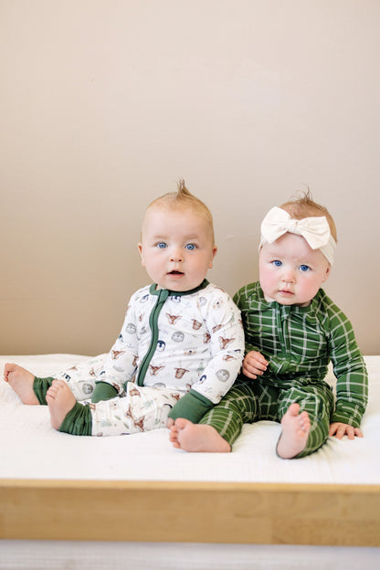 North Pole Pals Bamboo Zippy Romper *0/3m left by Little Joy Co., product view 3