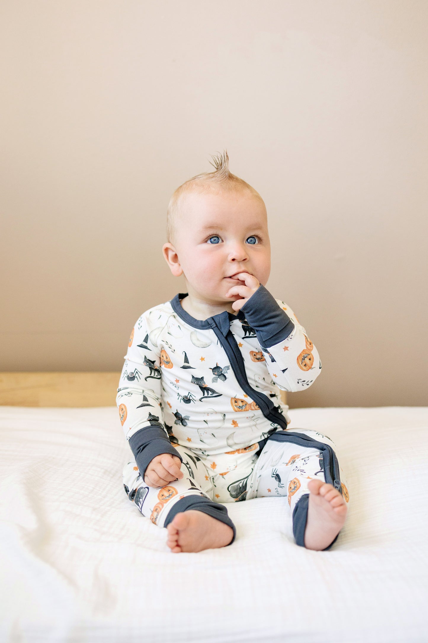 Boo Crew Bamboo Zippy Romper by Little Joy Co., product view 9