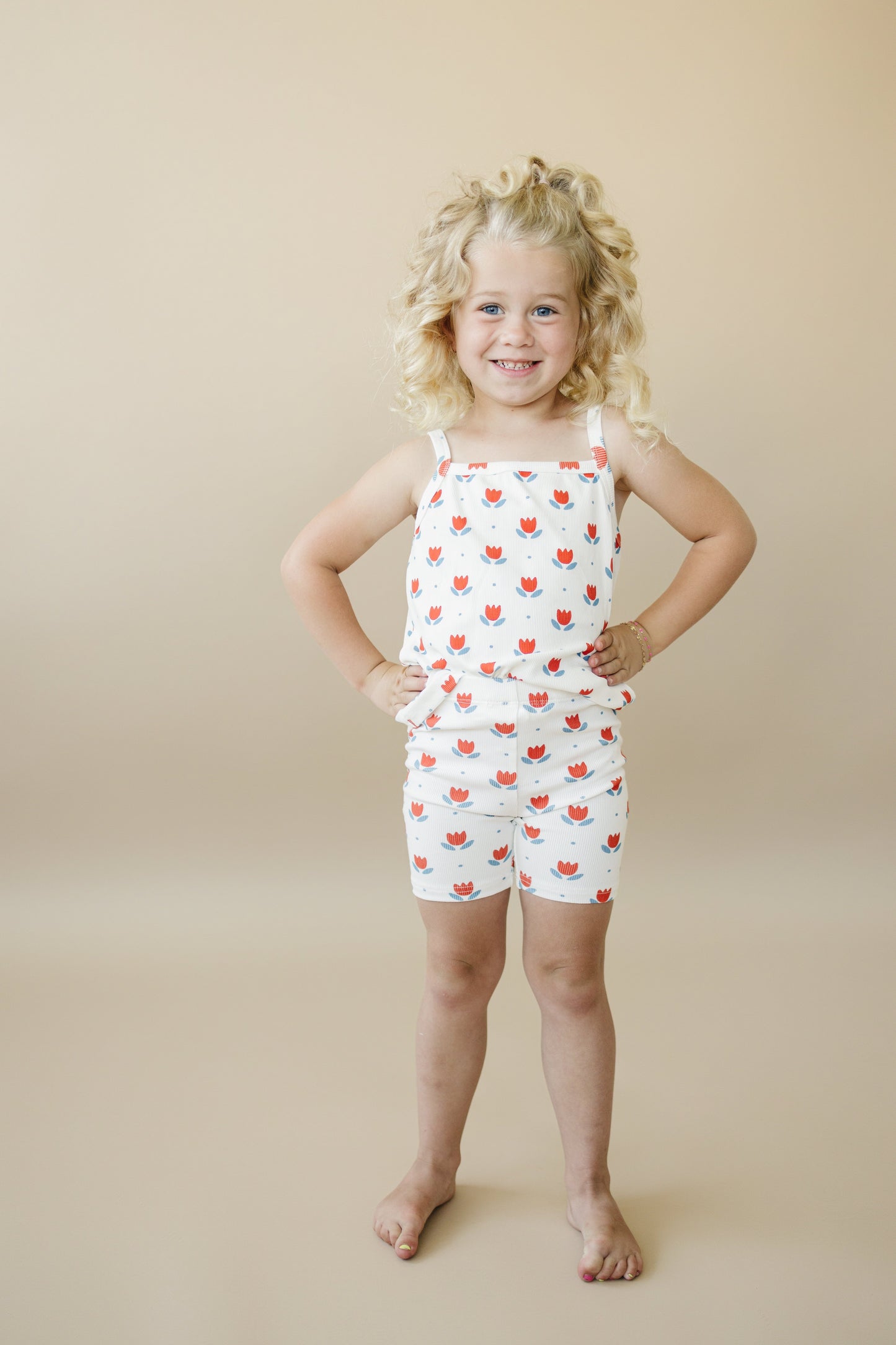 Red White & Blue Tulip Ribbed Bamboo 2pc Tank Set *Sizes 4T-6 left by Little Joy Co., product view 10