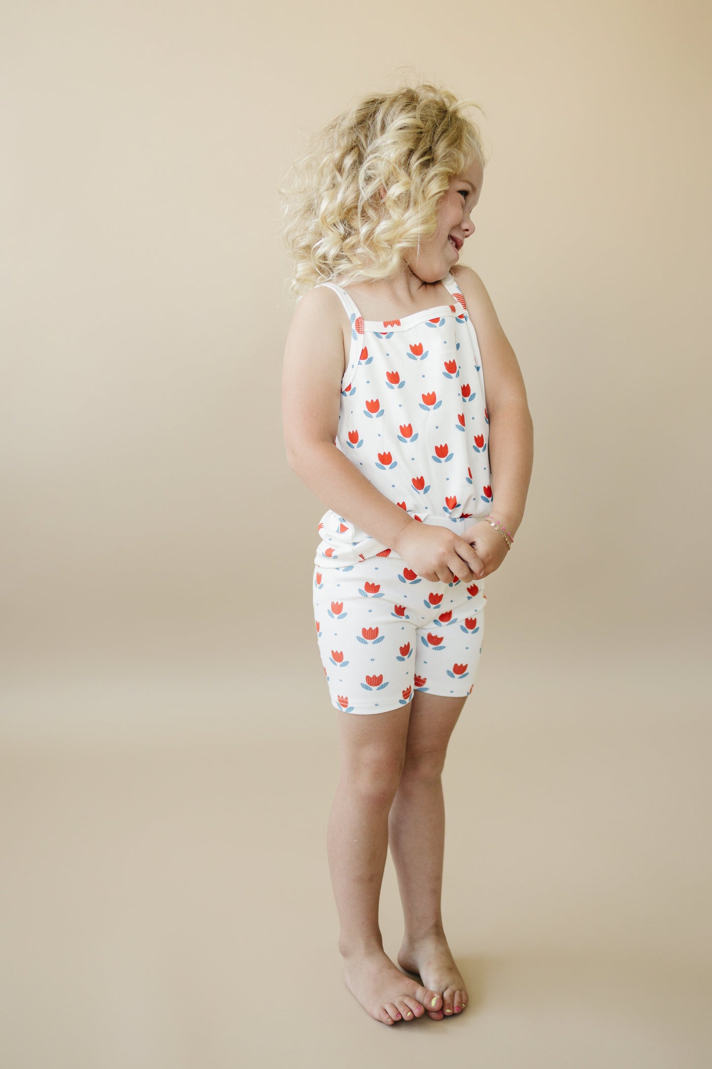 Red White & Blue Tulip Ribbed Bamboo 2pc Tank Set *Sizes 4T-6 left by Little Joy Co., product view 7