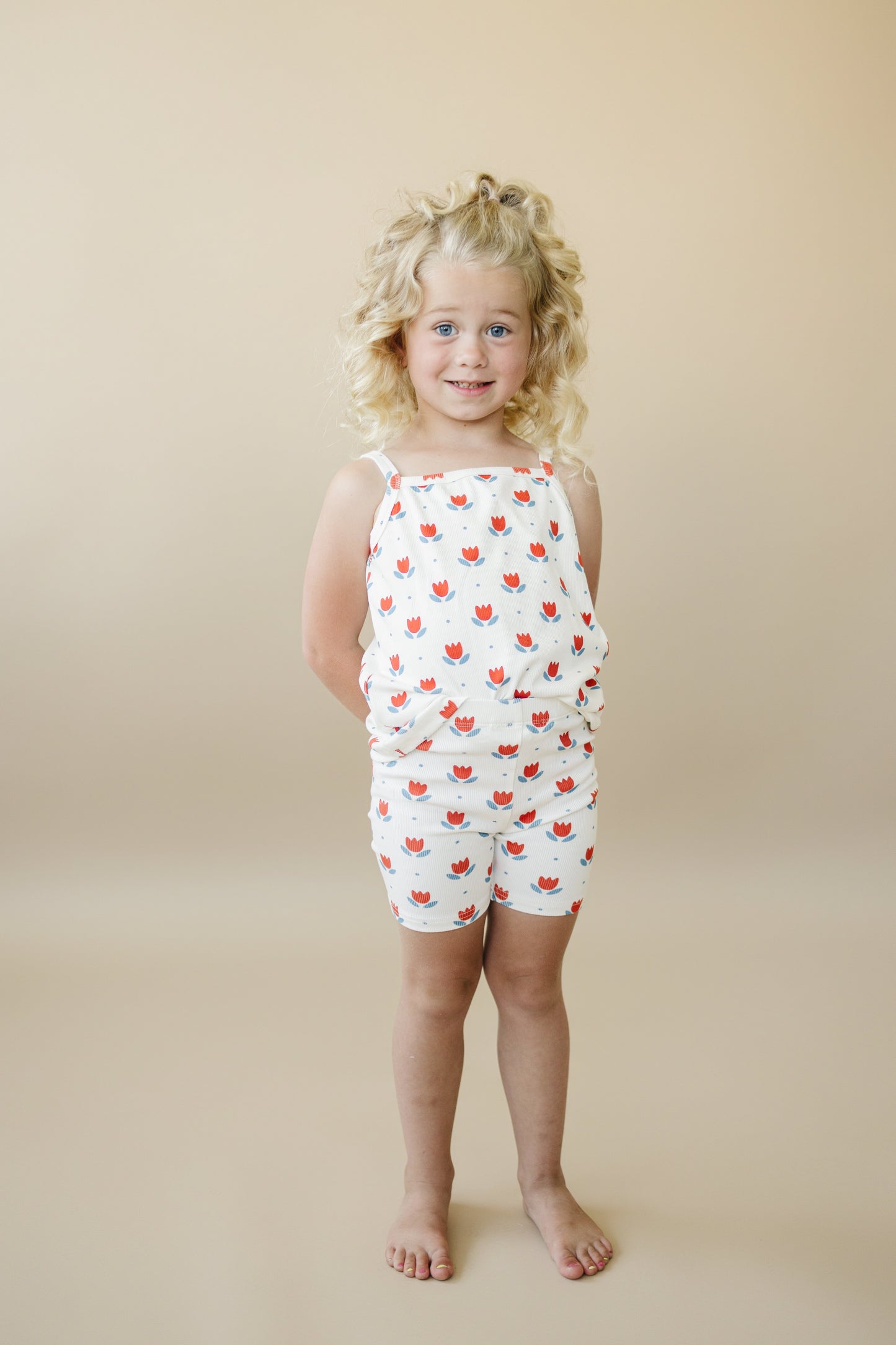 Red White & Blue Tulip Ribbed Bamboo 2pc Tank Set *Sizes 4T-6 left by Little Joy Co., product view 11