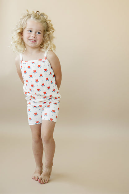 Red White & Blue Tulip Ribbed Bamboo 2pc Tank Set *Sizes 4T-6 left by Little Joy Co., product view 2