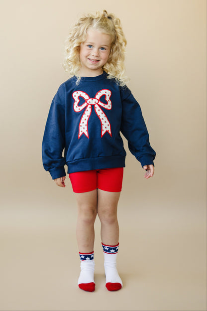 Tulip Bow Applique Crewneck Sweatshirt by Little Joy Co., product view 5