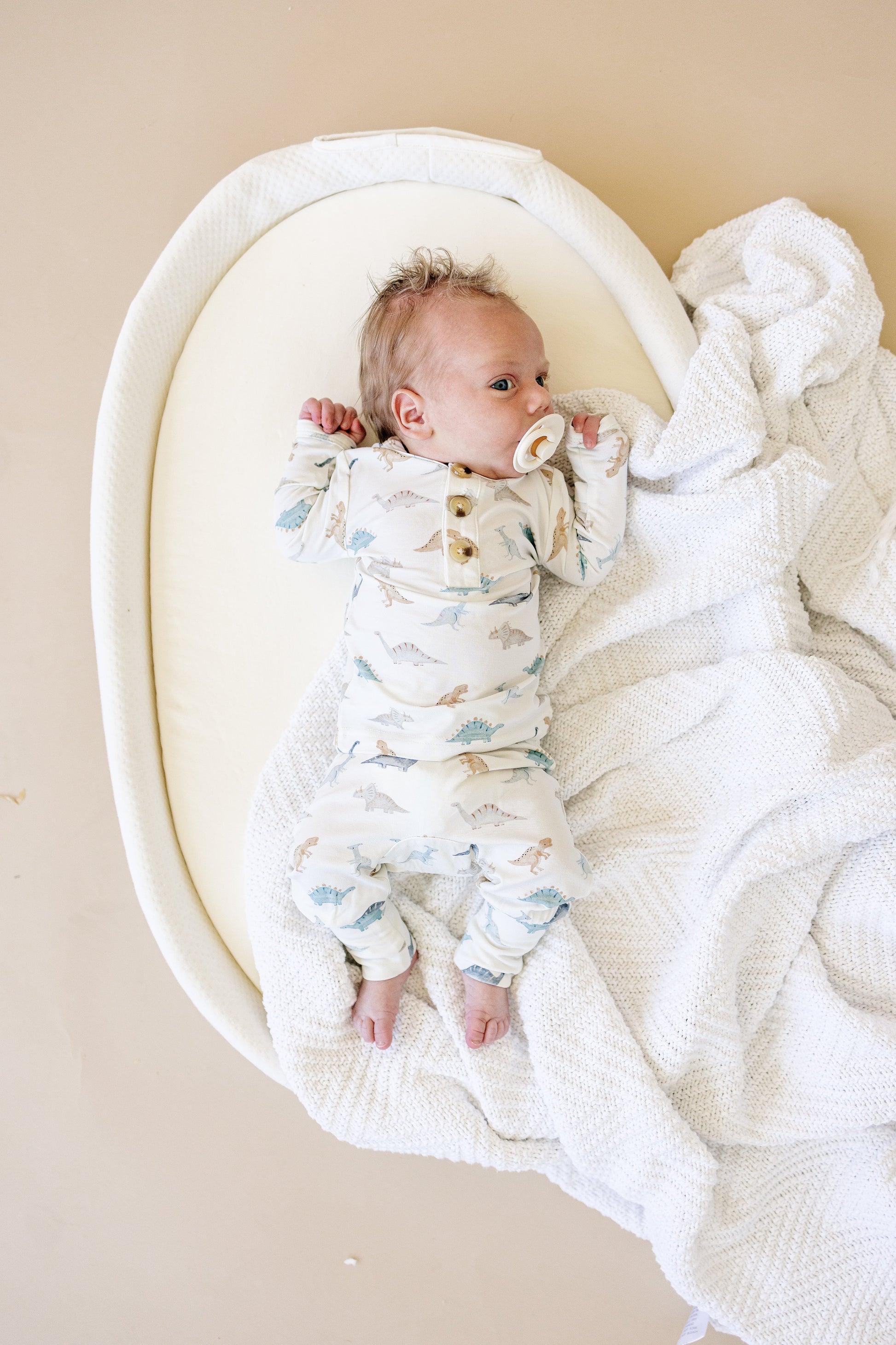 Snugglesaurus 2pc Henley Bamboo Pajamas - Sizes Newborn & Up! by Little Joy Co., product view 9
