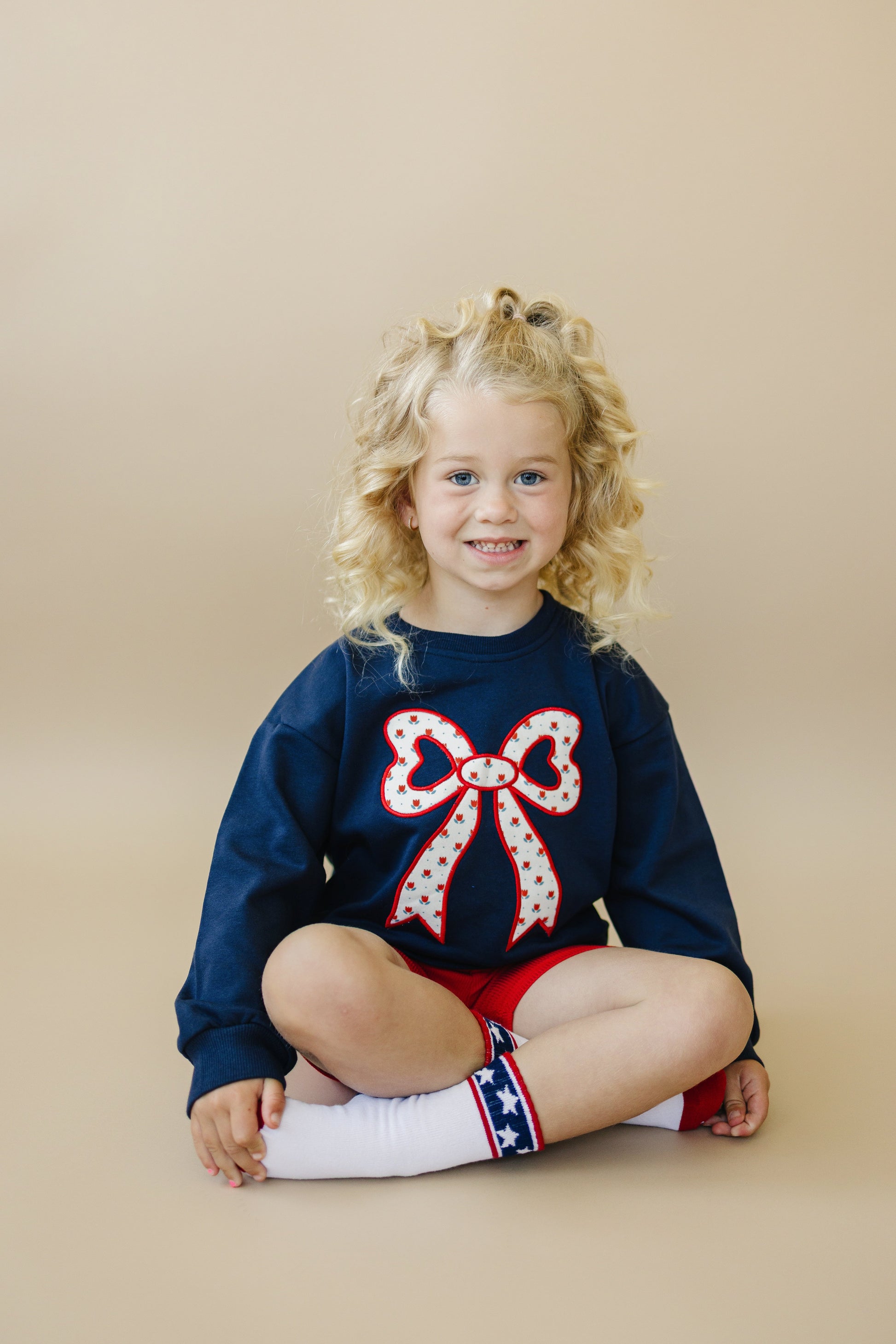 Tulip Bow Applique Crewneck Sweatshirt by Little Joy Co., product view 8