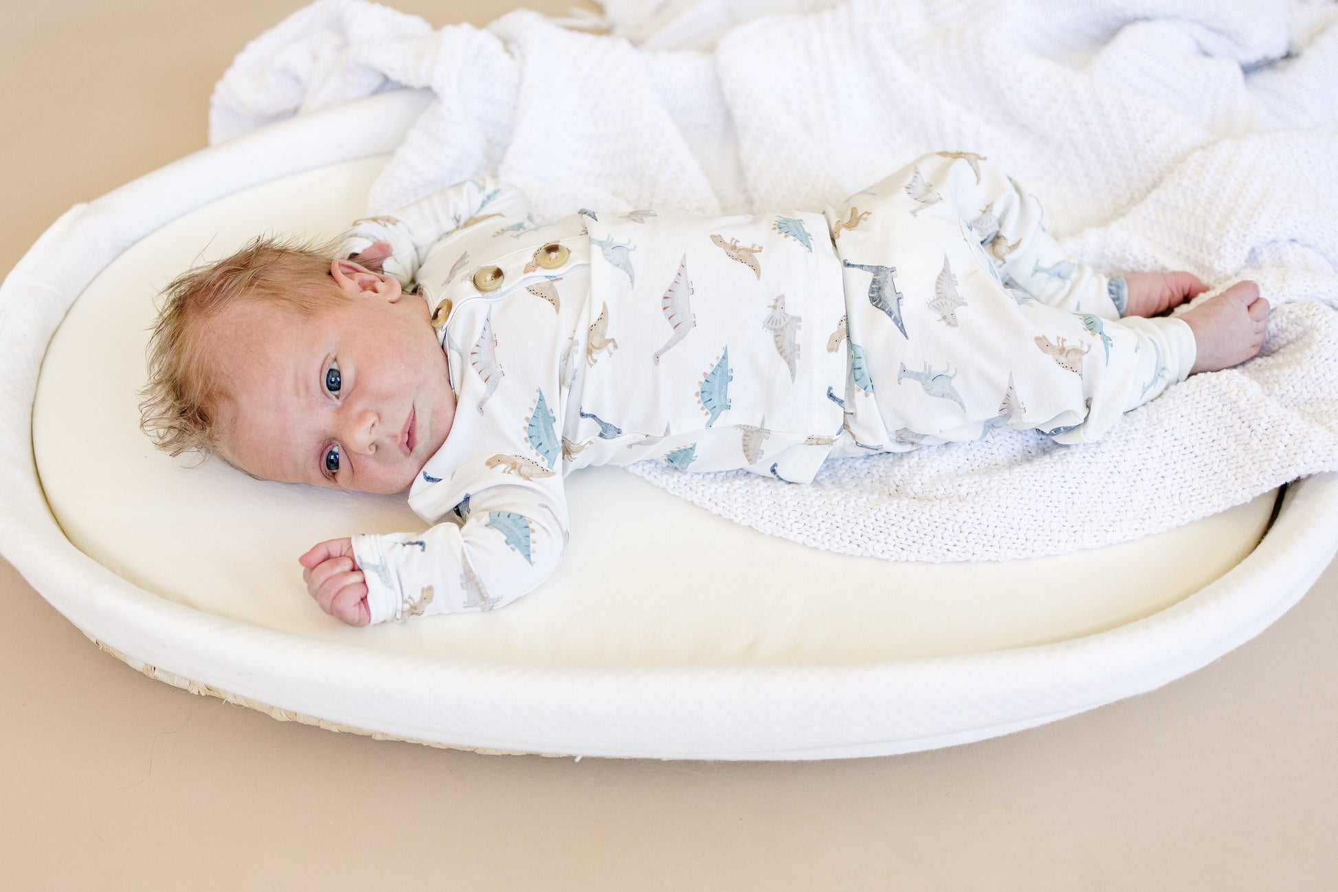 Snugglesaurus 2pc Henley Bamboo Pajamas - Sizes Newborn & Up! by Little Joy Co., product view 11