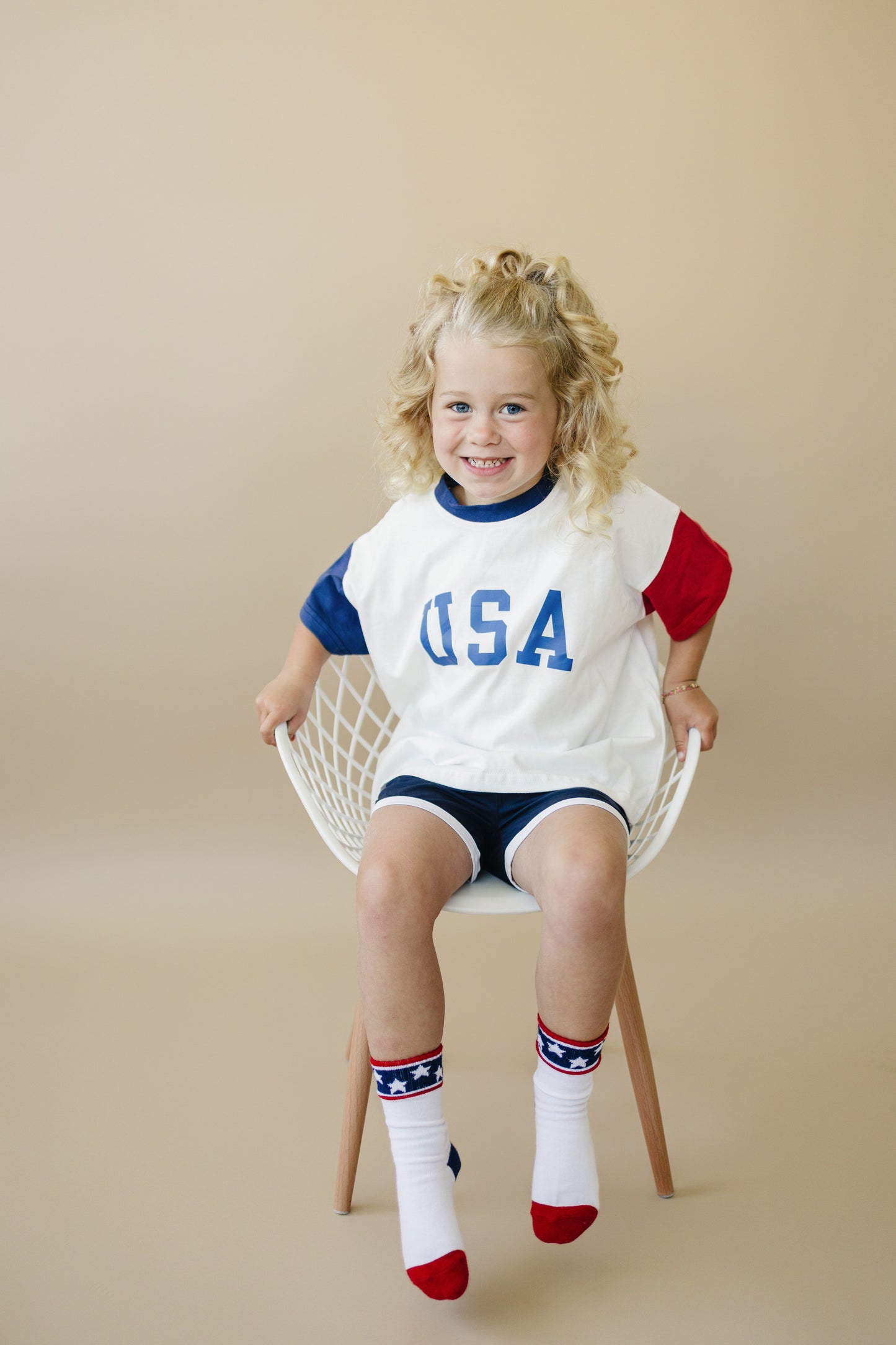 USA Colorblock Tee - Oversized or Regular Fit by Little Joy Co., product view 8