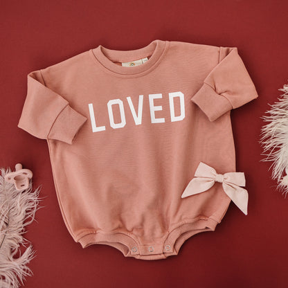 Loved Sweatshirt Romper - more colors by Little Joy Co., product view 6