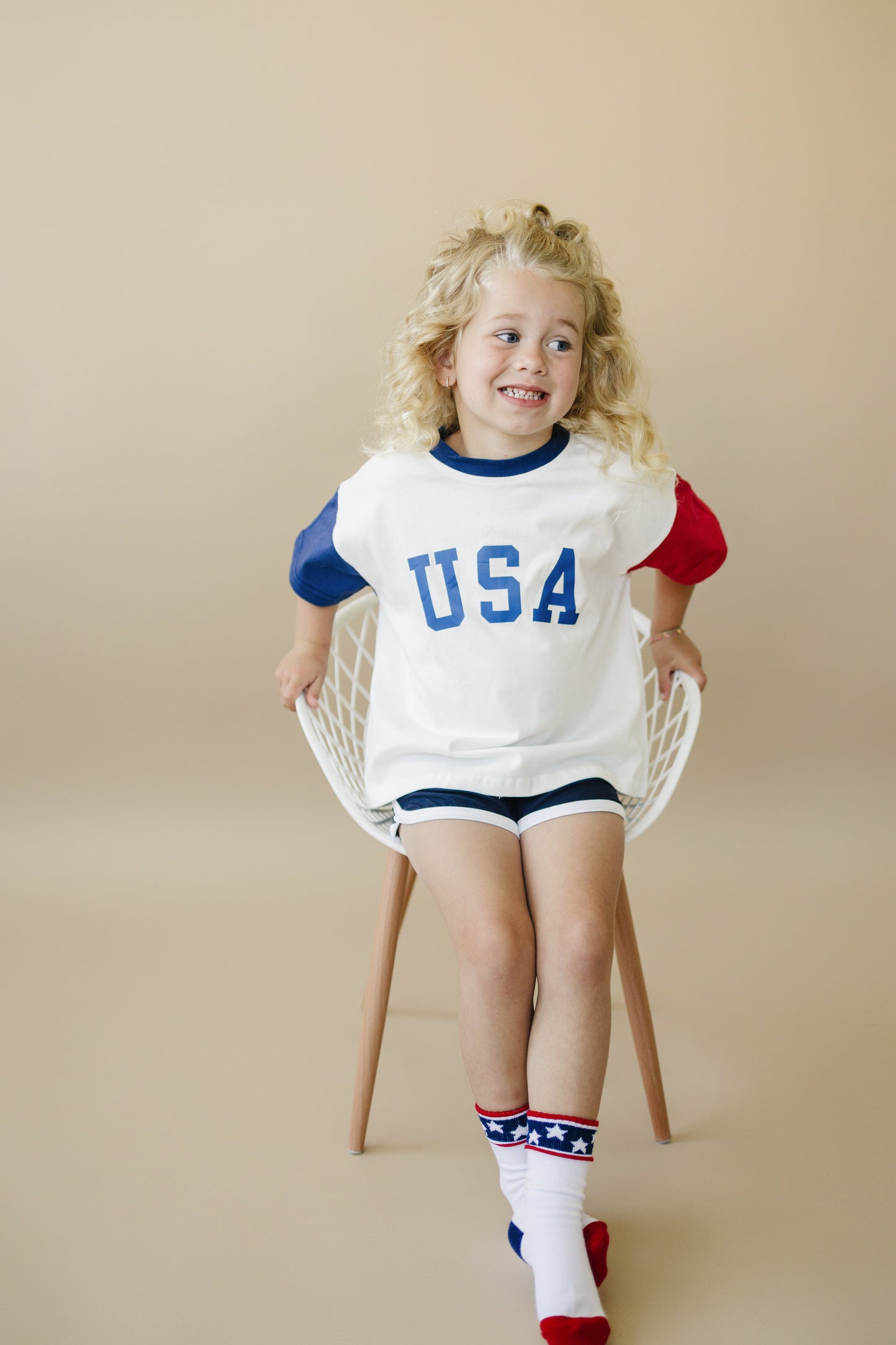 USA Colorblock Tee - Oversized or Regular Fit by Little Joy Co., product view 10