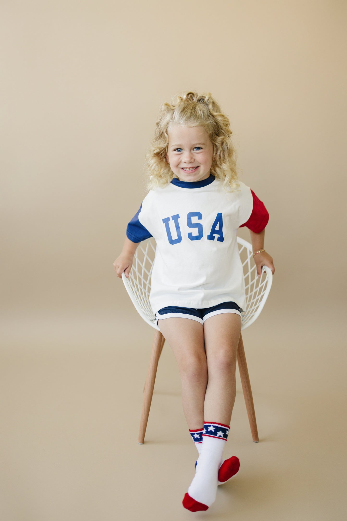 USA Colorblock Tee - Oversized or Regular Fit by Little Joy Co., product view 6