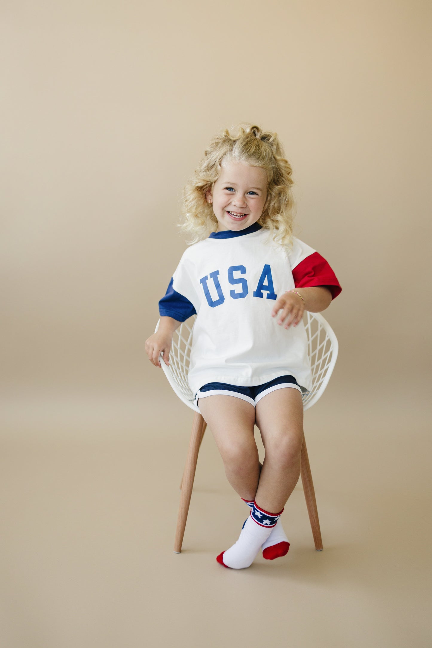 USA Colorblock Tee - Oversized or Regular Fit by Little Joy Co., product view 9