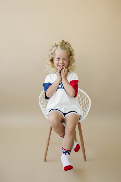 USA Colorblock Tee - Oversized or Regular Fit by Little Joy Co., product view 14