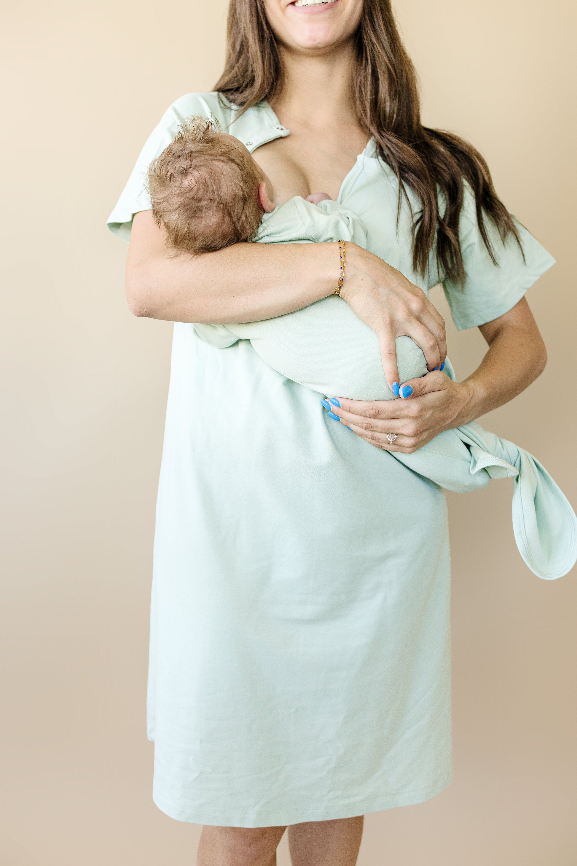 Newborn Bamboo Gown & Hat Set by Little Joy Co., product view 10