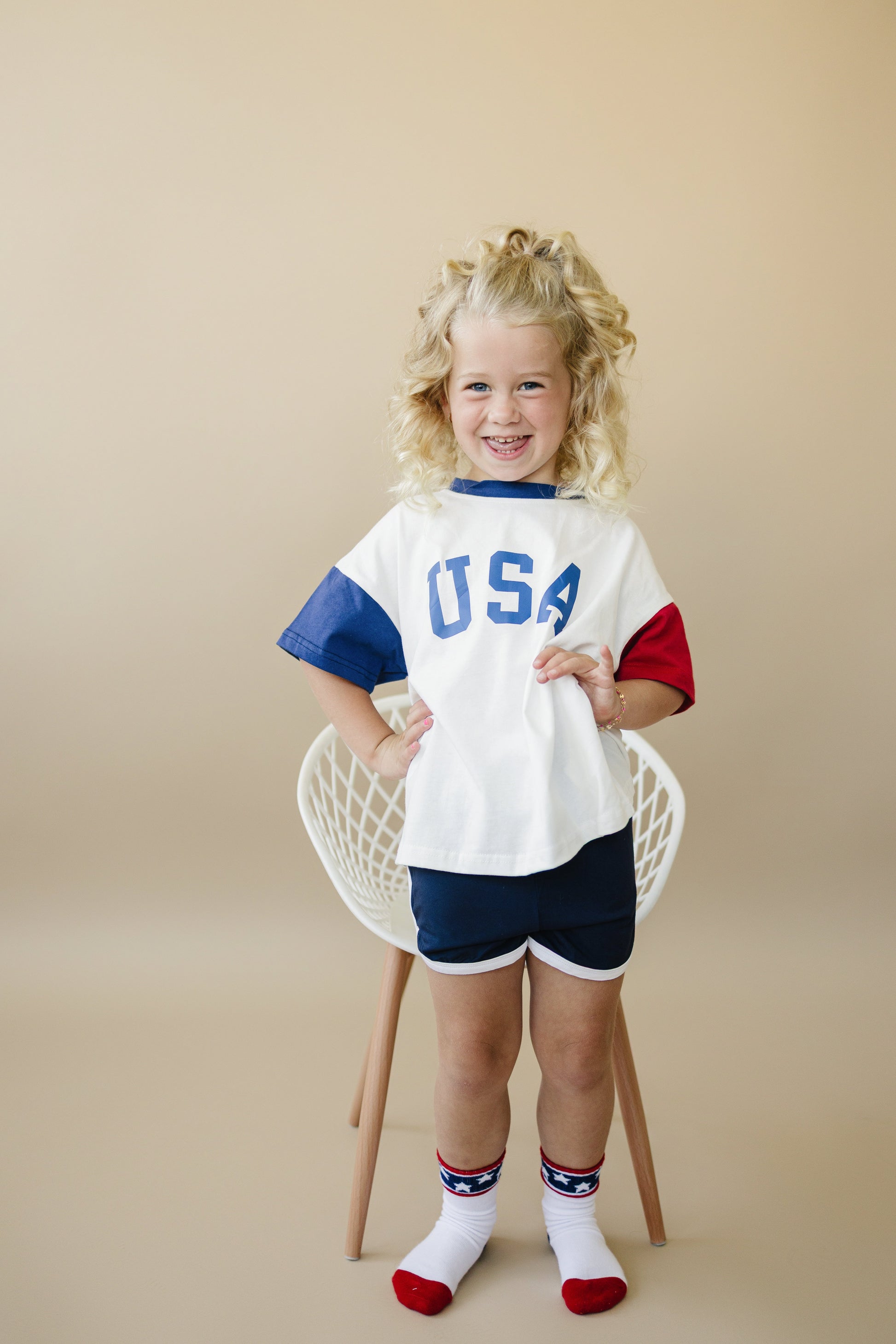 USA Colorblock Tee - Oversized or Regular Fit by Little Joy Co., product view 13
