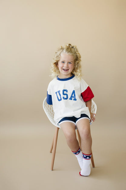 USA Colorblock Tee - Oversized or Regular Fit by Little Joy Co., product view 12