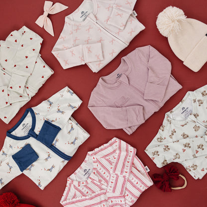 Tiny Hearts Bamboo Zippy Pajamas by Little Joy Co., product view 6