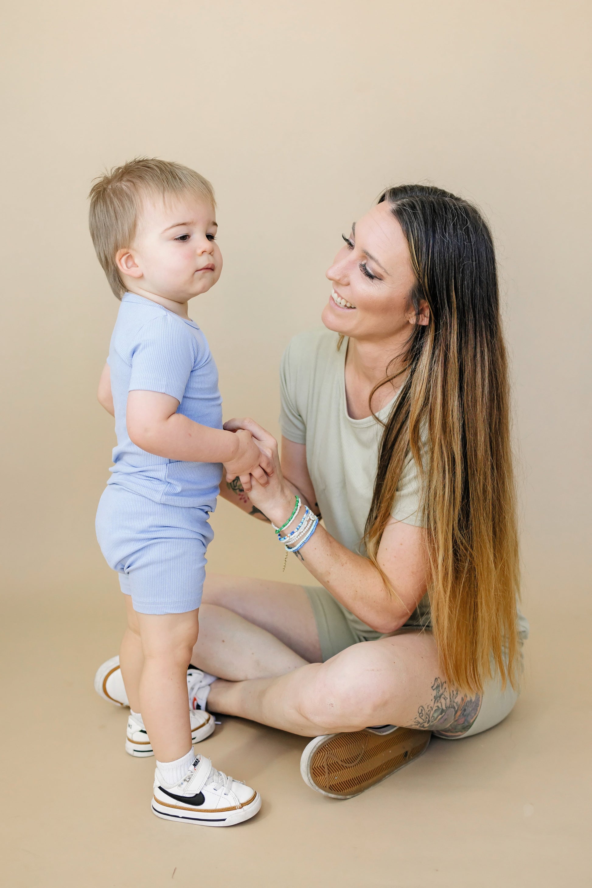 Solid Ribbed Bamboo 2pc Pajamas - more colors by Little Joy Co., product view 11