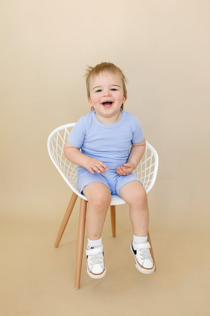 Solid Ribbed Bamboo 2pc Pajamas - more colors by Little Joy Co., product view 13