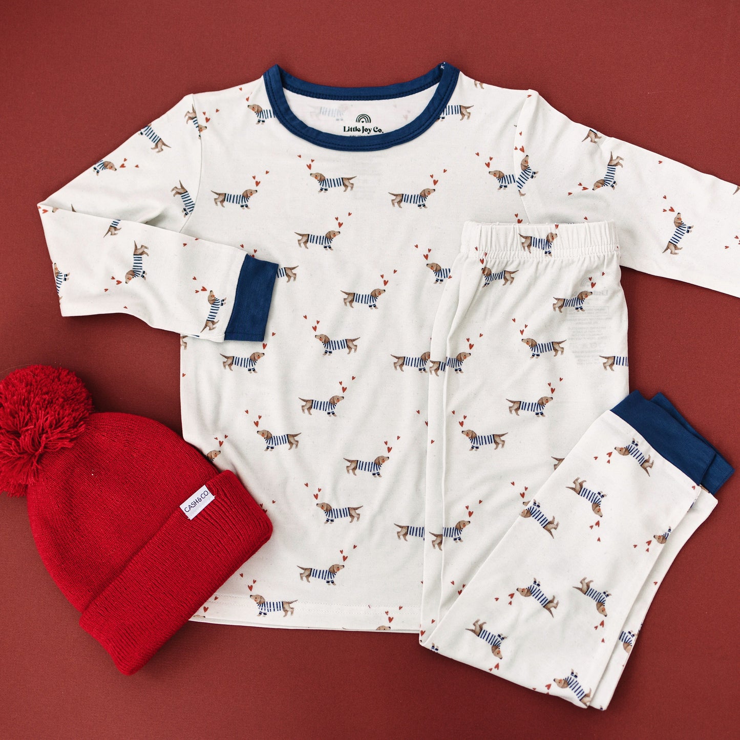Puppy Love 2pc Bamboo Pajamas by Little Joy Co., product view 3