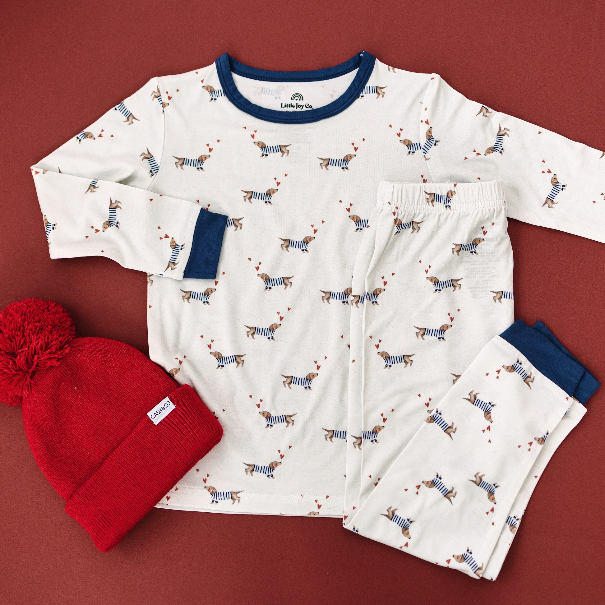 Puppy Love 2pc Bamboo Pajamas by Little Joy Co., product view 3