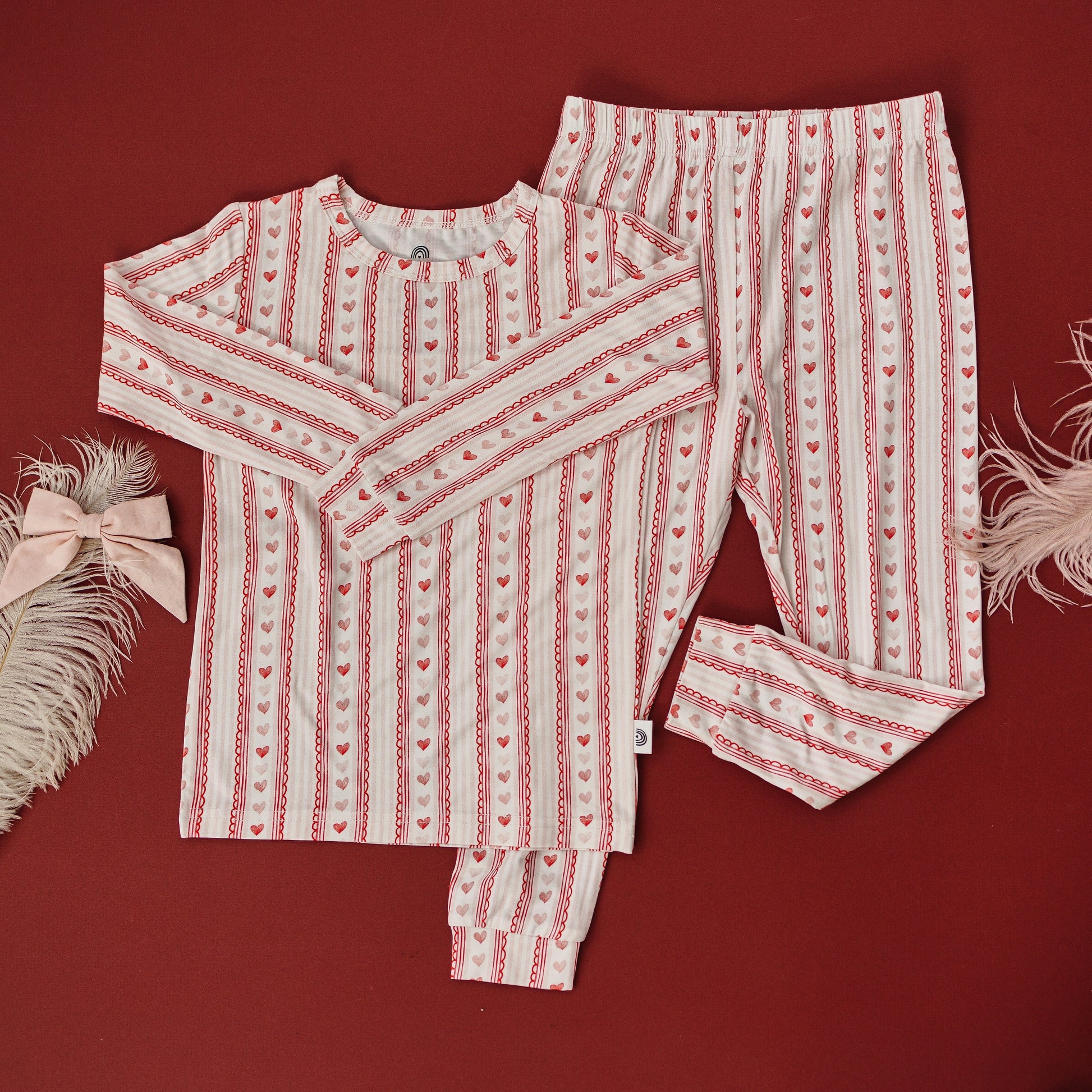 Laced with Love 2pc Bamboo Pajamas by Little Joy Co., product view 2