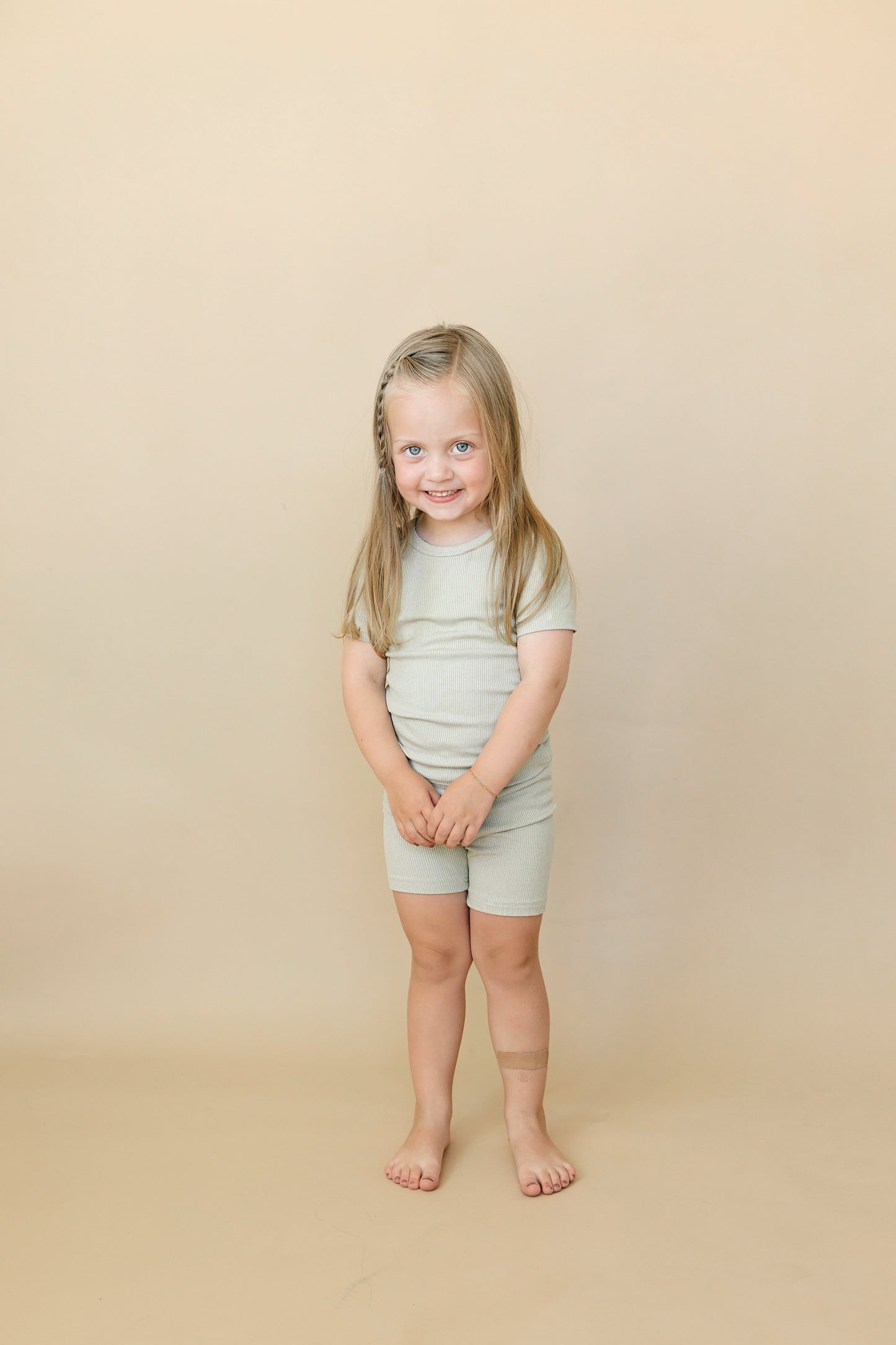 Solid Ribbed Bamboo 2pc Pajamas - more colors by Little Joy Co., product view 3