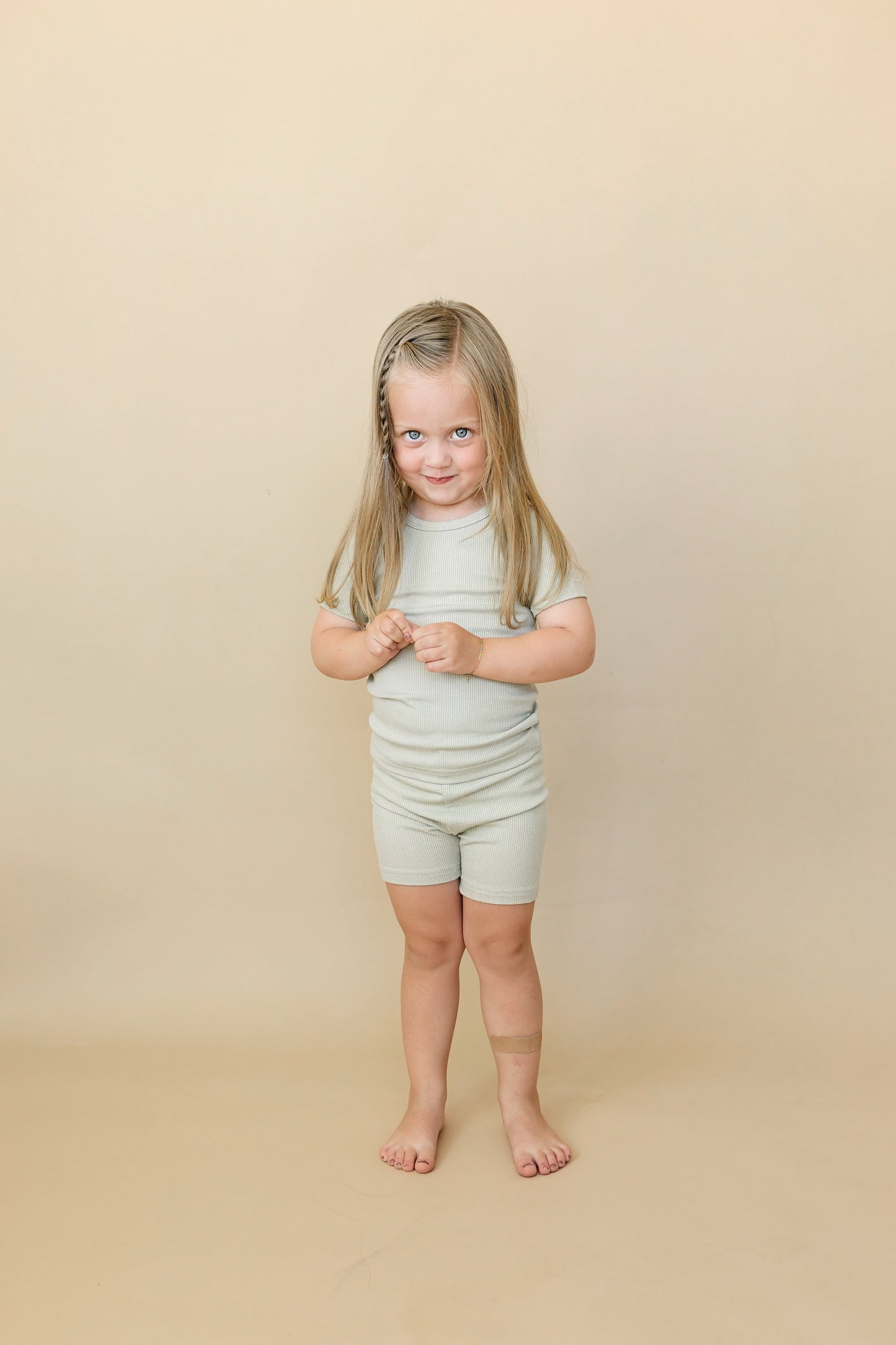 Solid Ribbed Bamboo 2pc Pajamas - more colors by Little Joy Co., product view 14