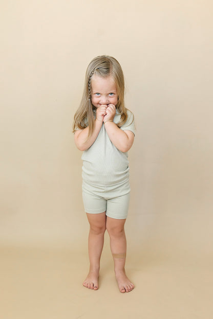 Solid Ribbed Bamboo 2pc Pajamas - more colors by Little Joy Co., product view 15