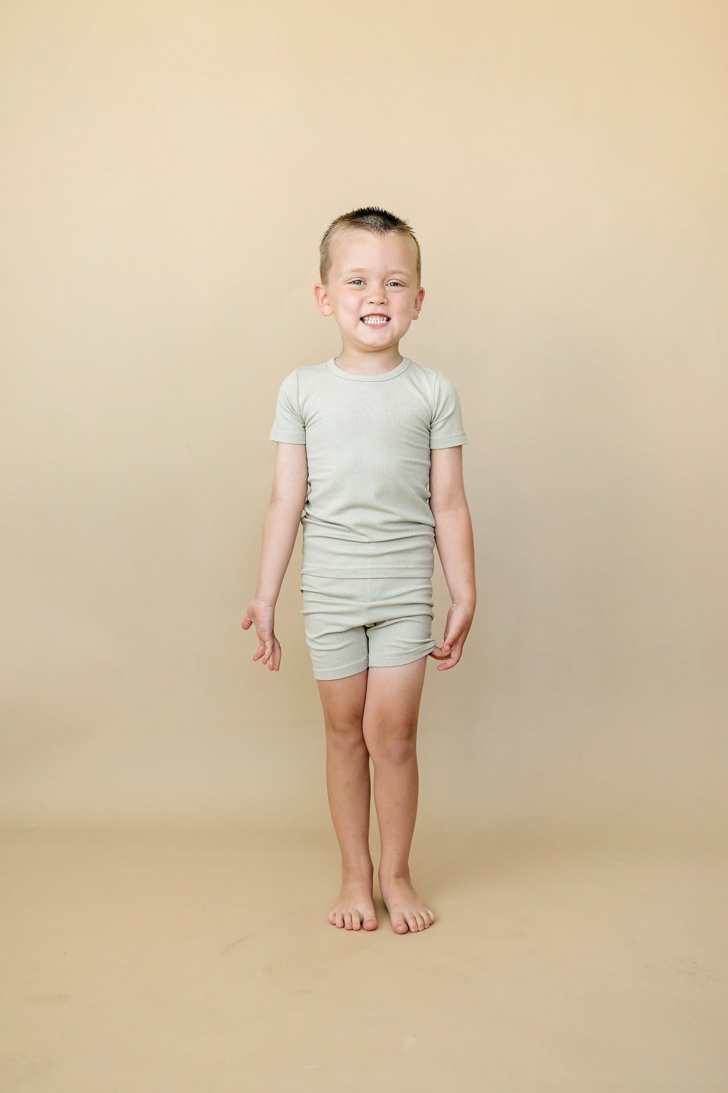 Solid Ribbed Bamboo 2pc Pajamas - more colors by Little Joy Co., product view 16