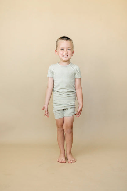 Solid Ribbed Bamboo 2pc Pajamas - more colors by Little Joy Co., product view 16