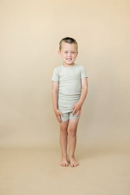 Solid Ribbed Bamboo 2pc Pajamas - more colors by Little Joy Co., product view 17