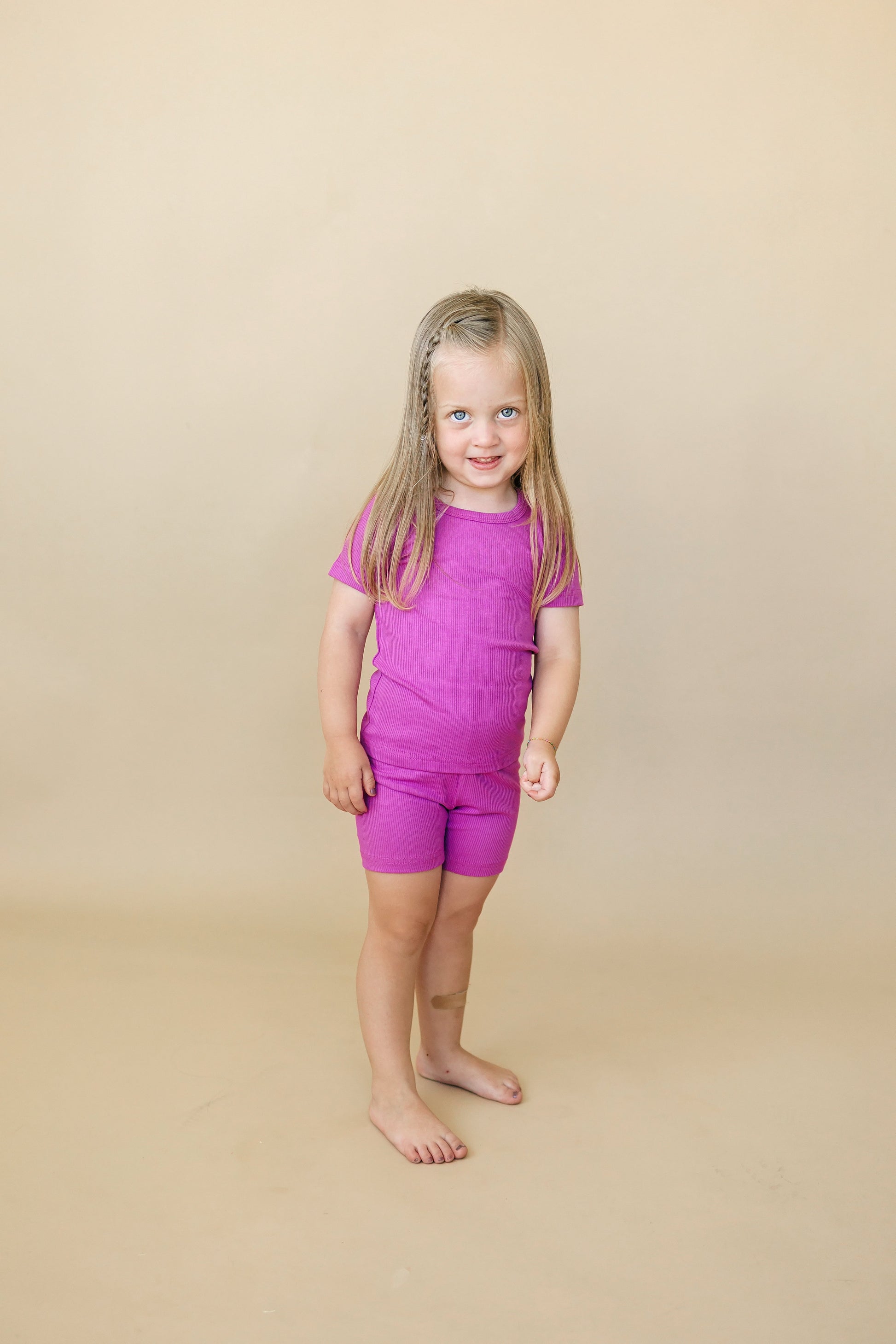 Solid Ribbed Bamboo 2pc Pajamas - more colors by Little Joy Co., product view 18