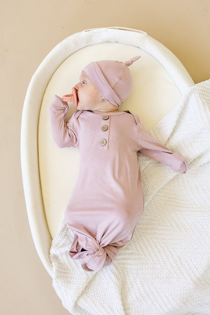 Newborn Bamboo Gown & Hat Set by Little Joy Co., product view 5