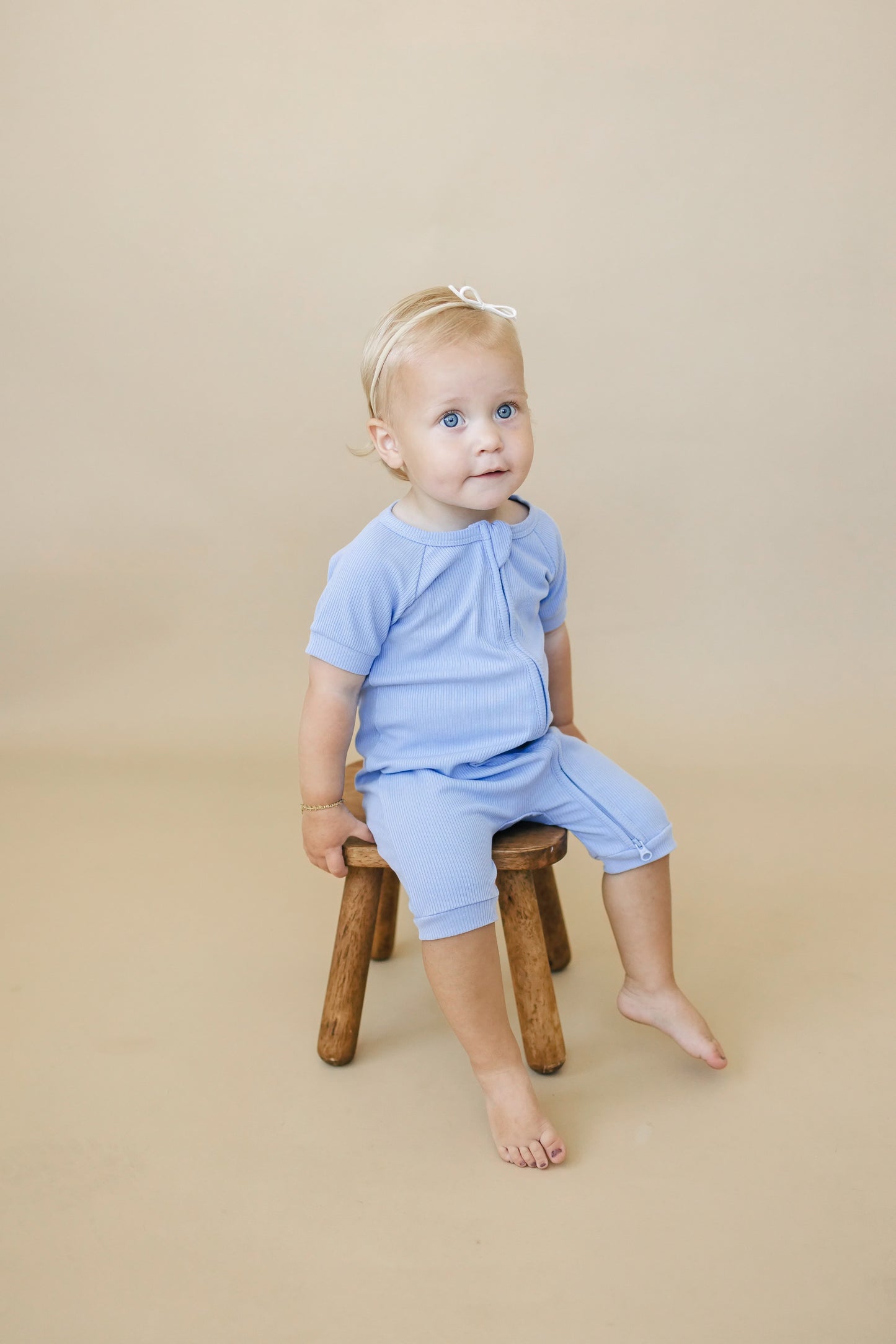 Solid Ribbed Bamboo Shorty Romper (0-3m to 4T) - more colors by Little Joy Co.