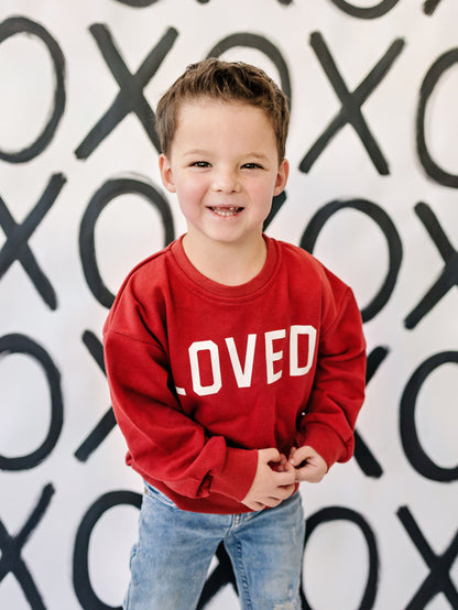Loved Crewneck Sweatshirt - Red or Pink by Little Joy Co., product view 11