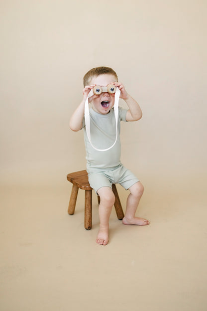 Solid Ribbed Bamboo 2pc Pajamas - more colors by Little Joy Co., product view 21