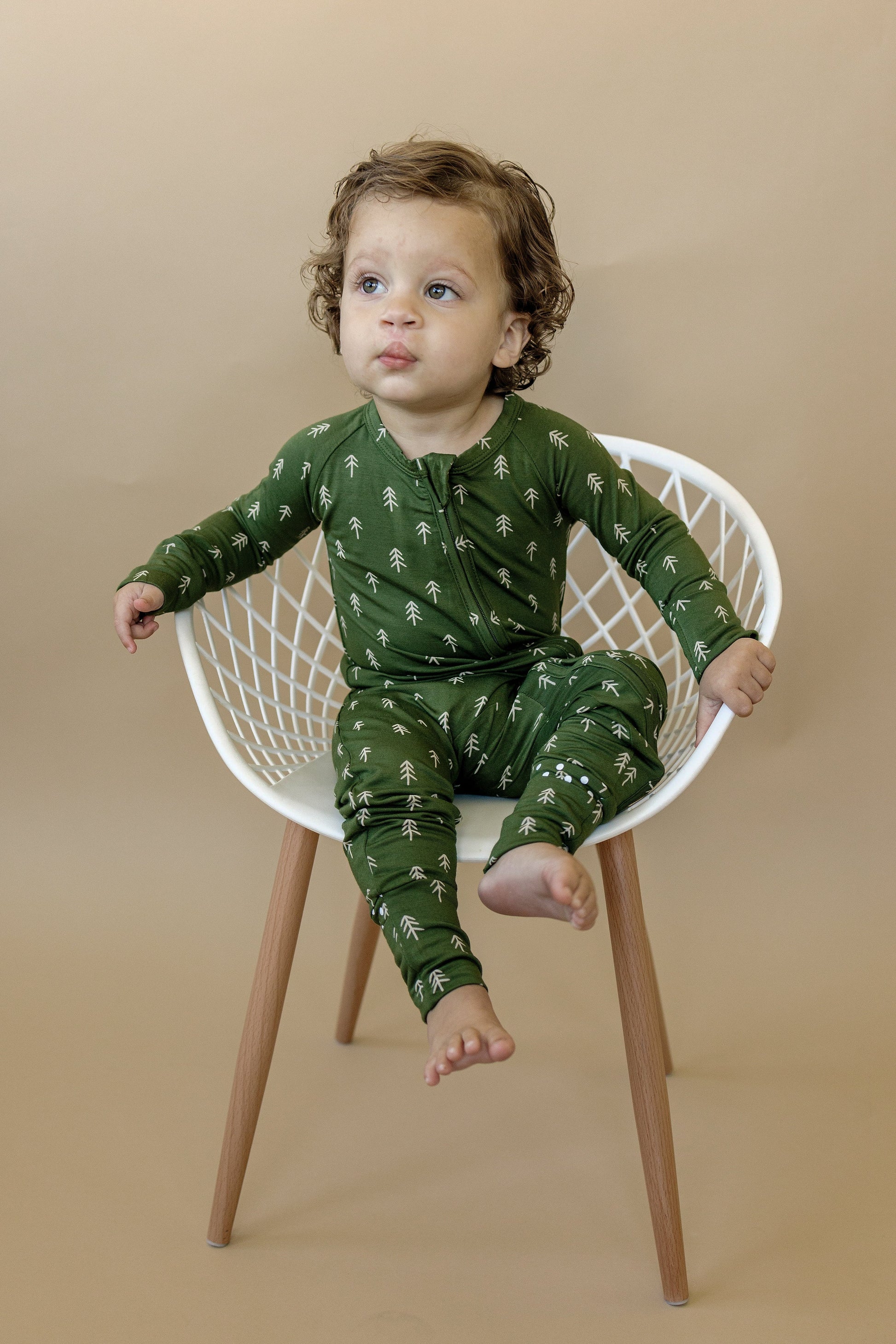 Christmas Tree Bamboo Pajamas - Zippy by Little Joy Co., product view 3