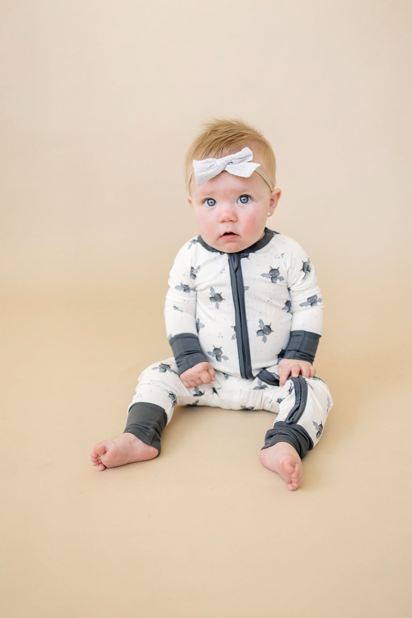 Batty for Bedtime Bamboo Zippy Romper *Newborn only by Little Joy Co., product view 3
