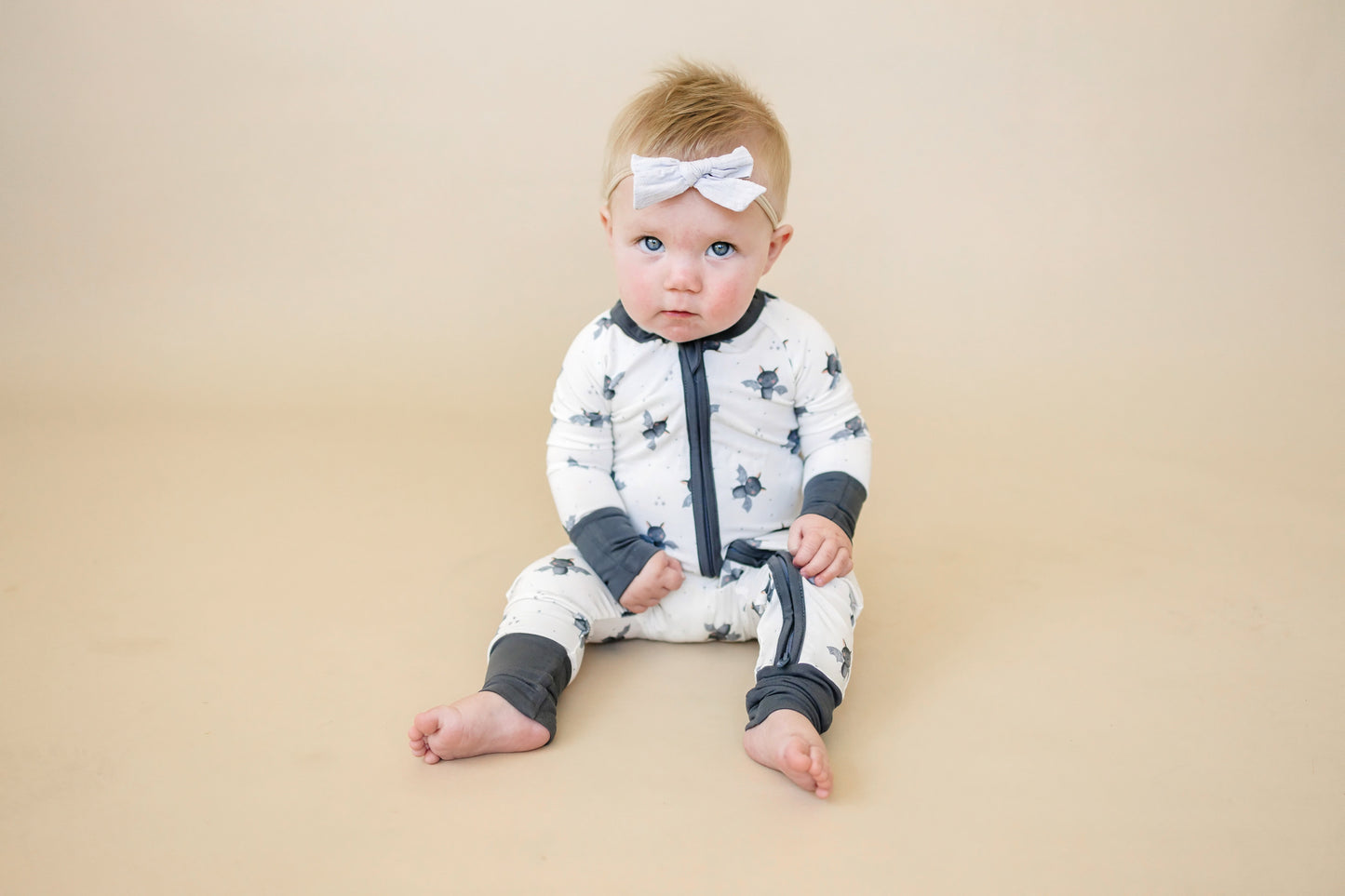 Batty for Bedtime Bamboo Zippy Romper *Newborn only by Little Joy Co., product view 4