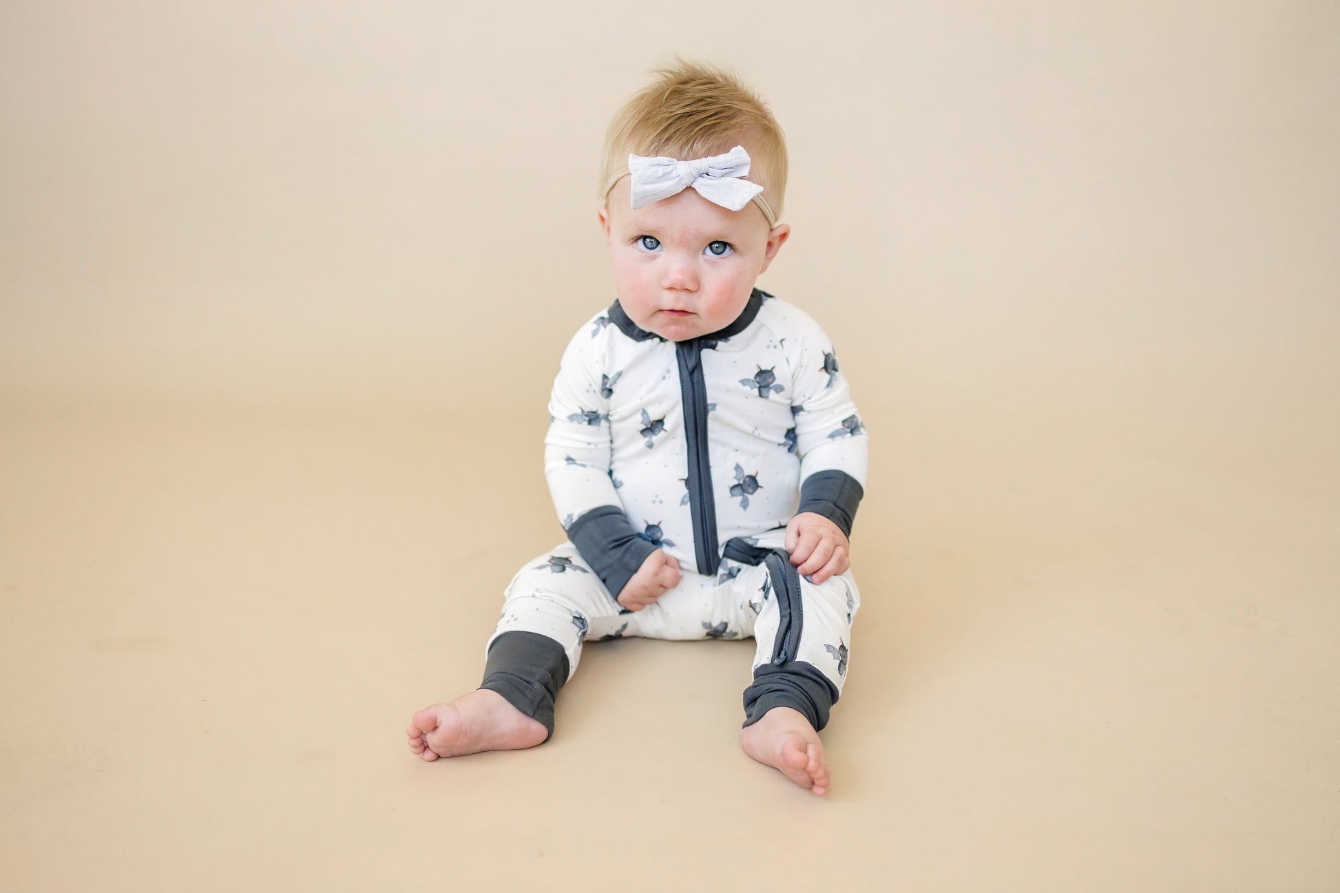 Batty for Bedtime Bamboo Zippy Romper *Newborn only by Little Joy Co., product view 4