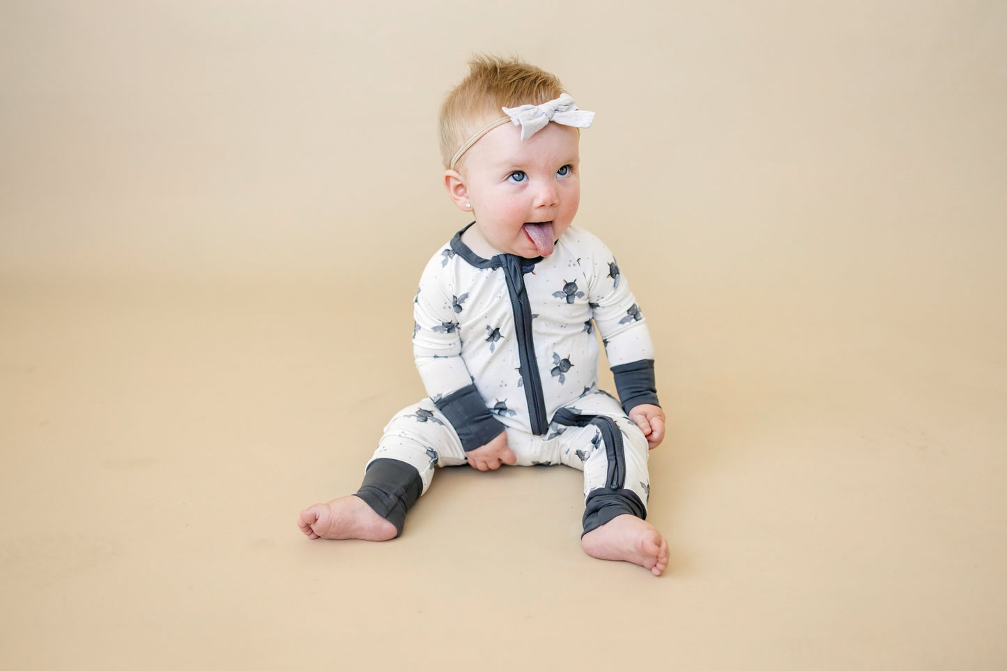 Batty for Bedtime Bamboo Zippy Romper *Newborn only by Little Joy Co., product view 8