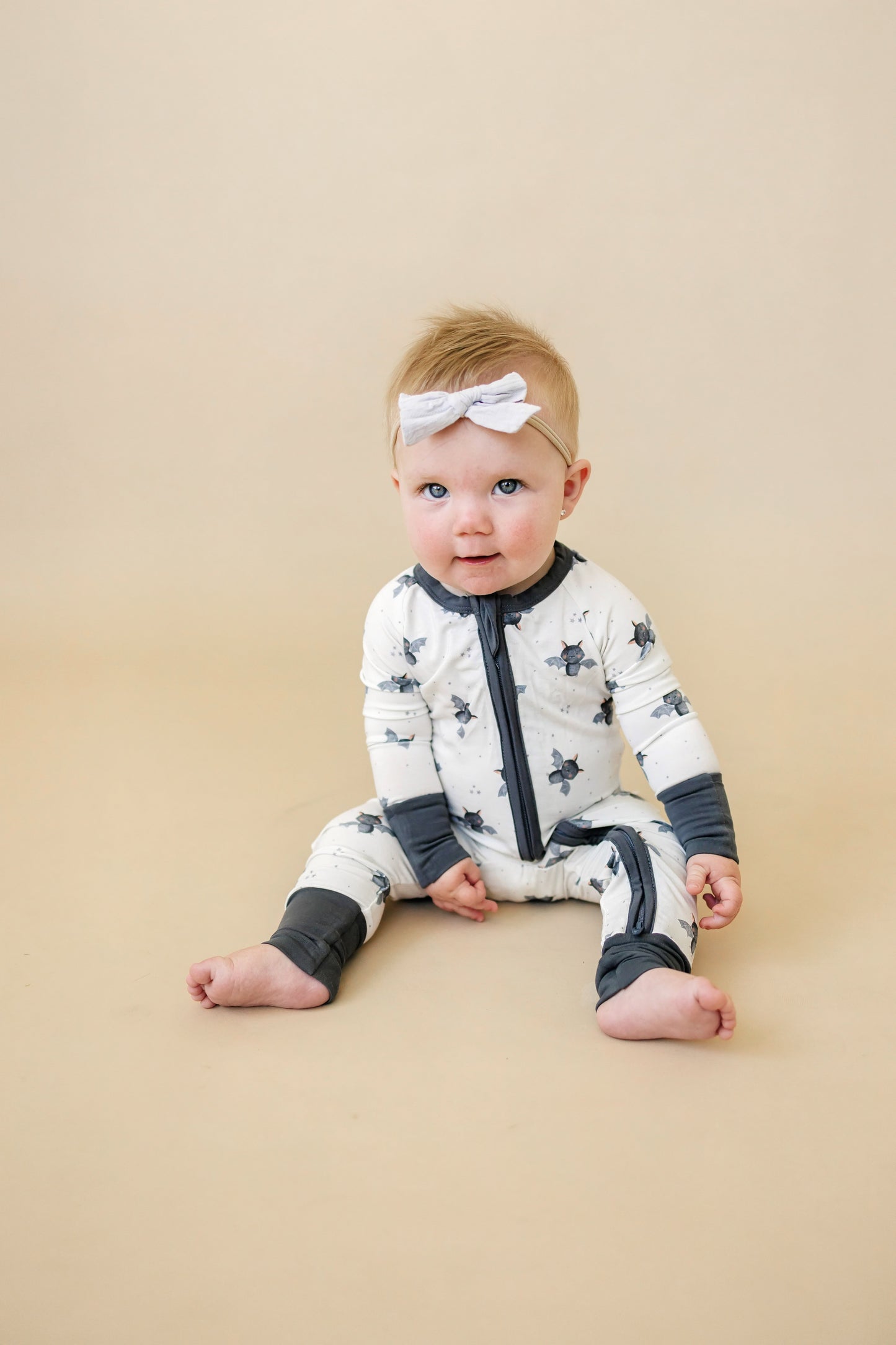 Batty for Bedtime Bamboo Zippy Romper *Newborn only by Little Joy Co., product view 9