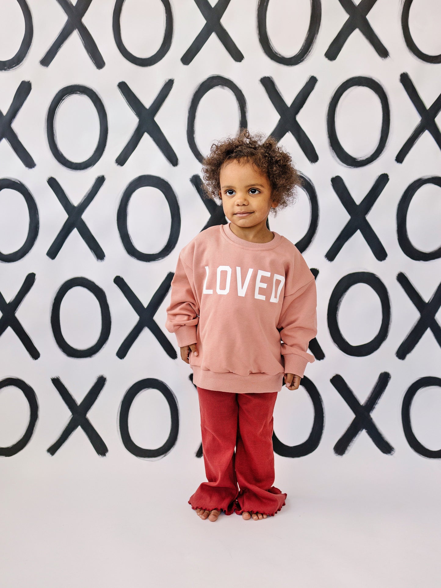 Loved Crewneck Sweatshirt - Red or Pink by Little Joy Co., product view 12