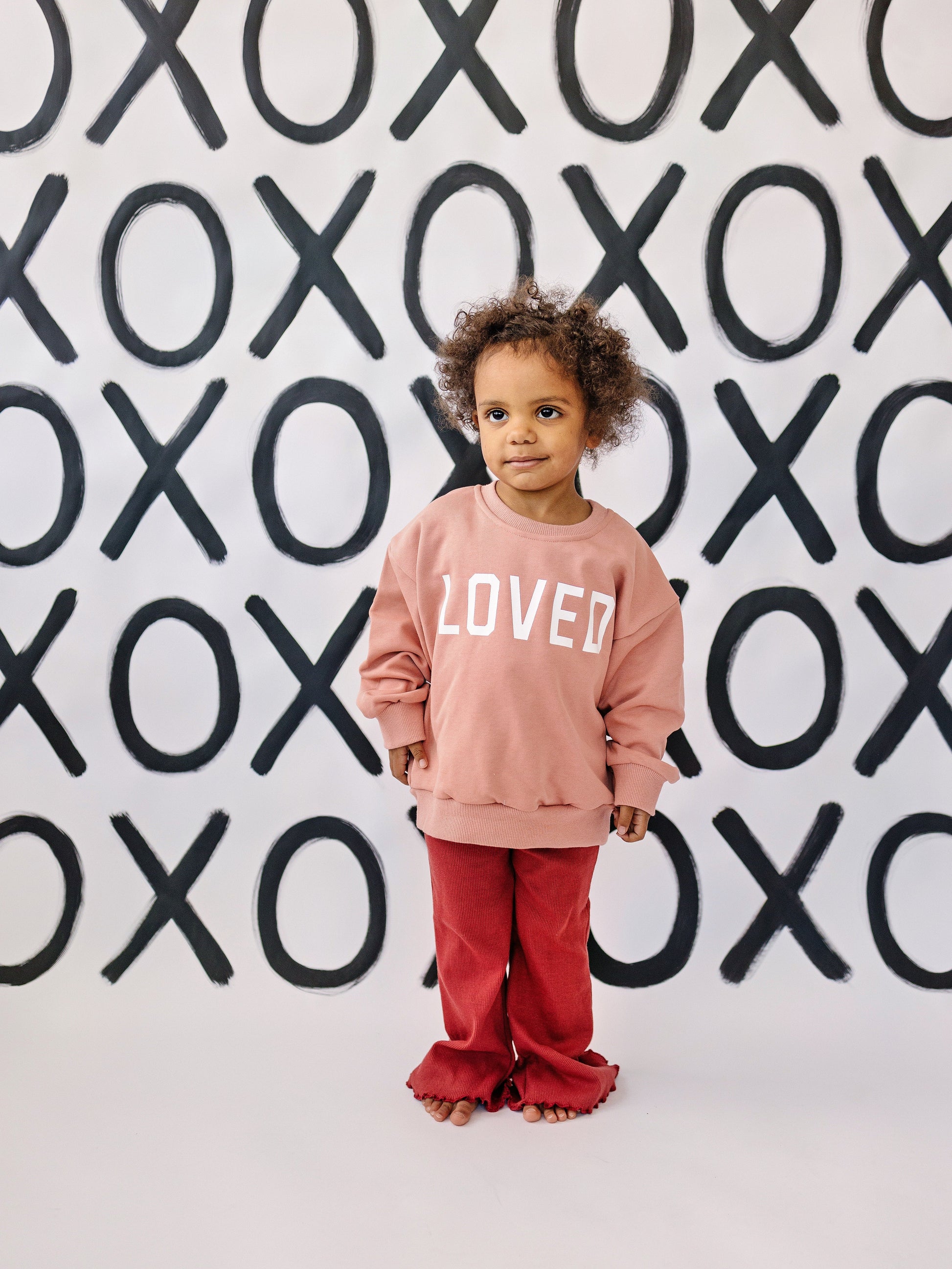 Loved Crewneck Sweatshirt - Red or Pink by Little Joy Co., product view 12