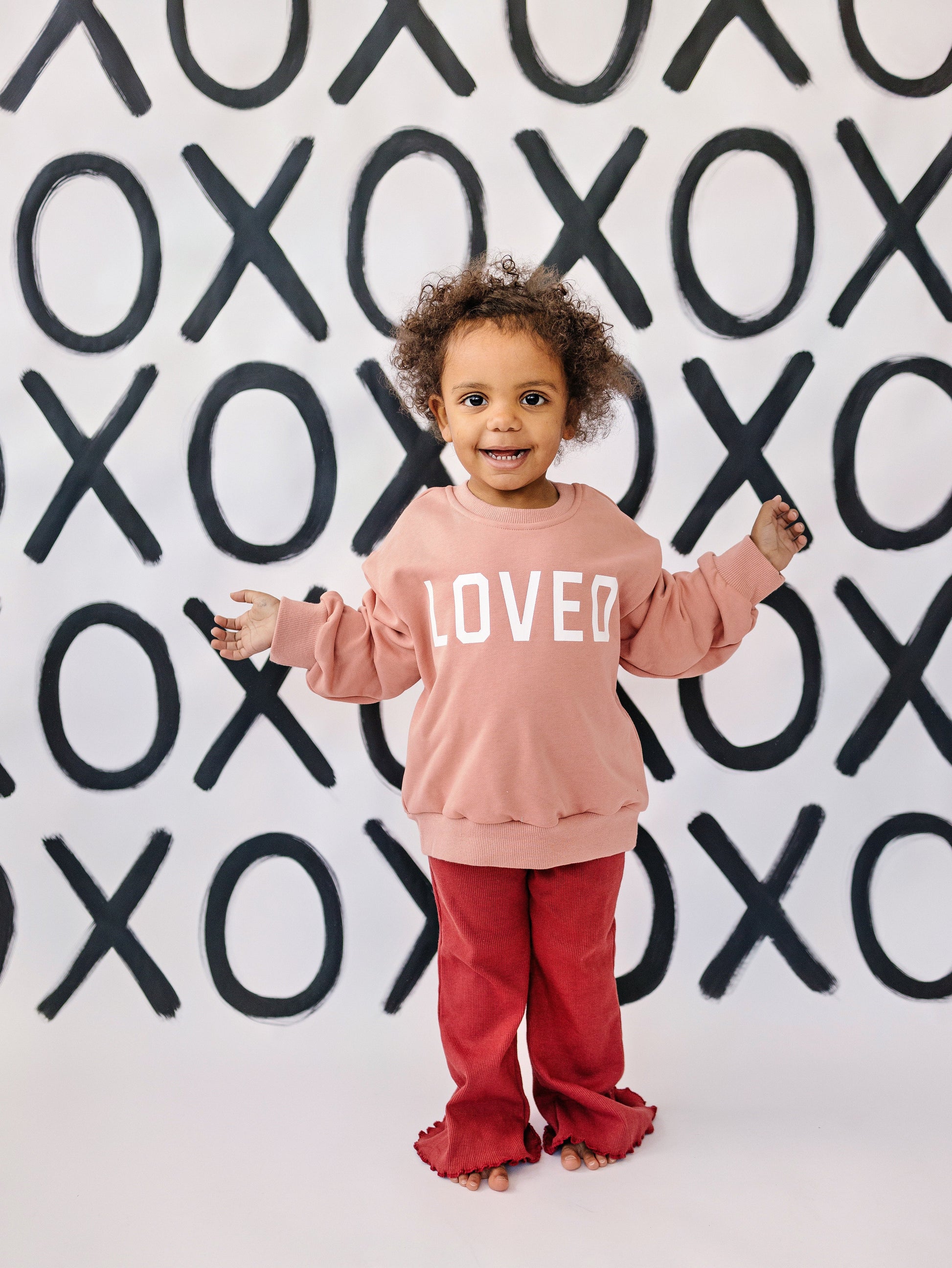 Loved Crewneck Sweatshirt - Red or Pink by Little Joy Co., product view 13