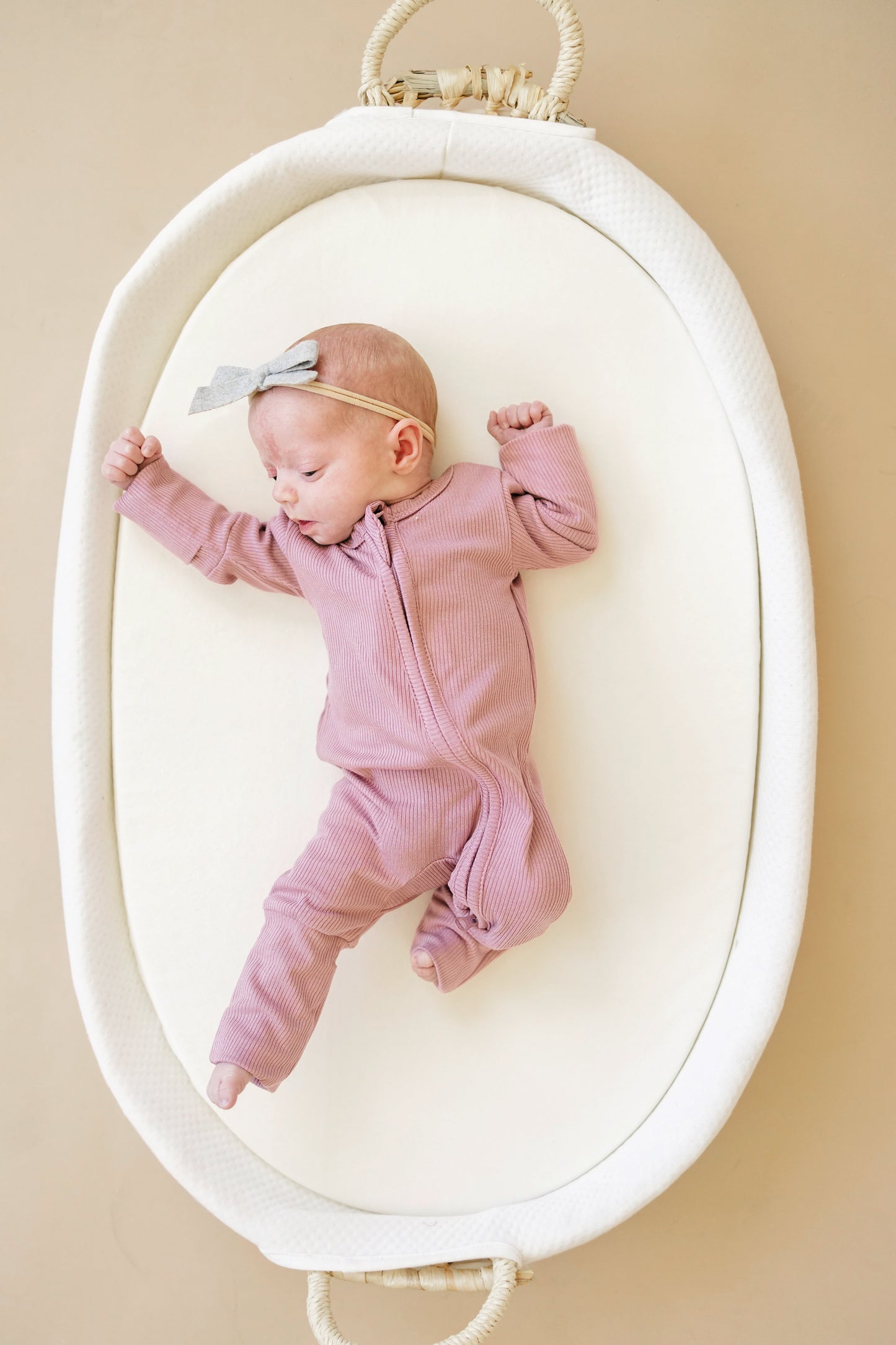 Solid Ribbed Bamboo Zippy Romper - more colors by Little Joy Co., product view 10