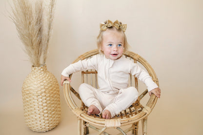 Solid Ribbed Bamboo Zippy Romper - more colors by Little Joy Co., product view 8