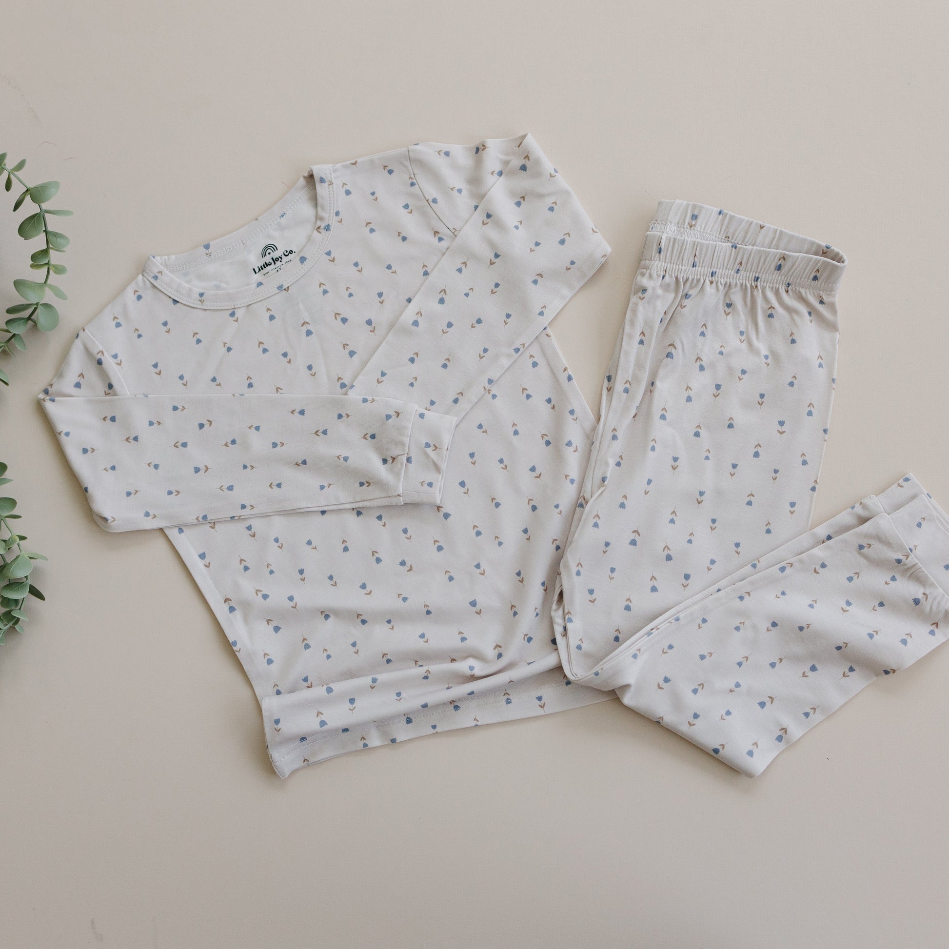 Tiny Tulips 2pc Bamboo Pajamas by Little Joy Co., product view 15