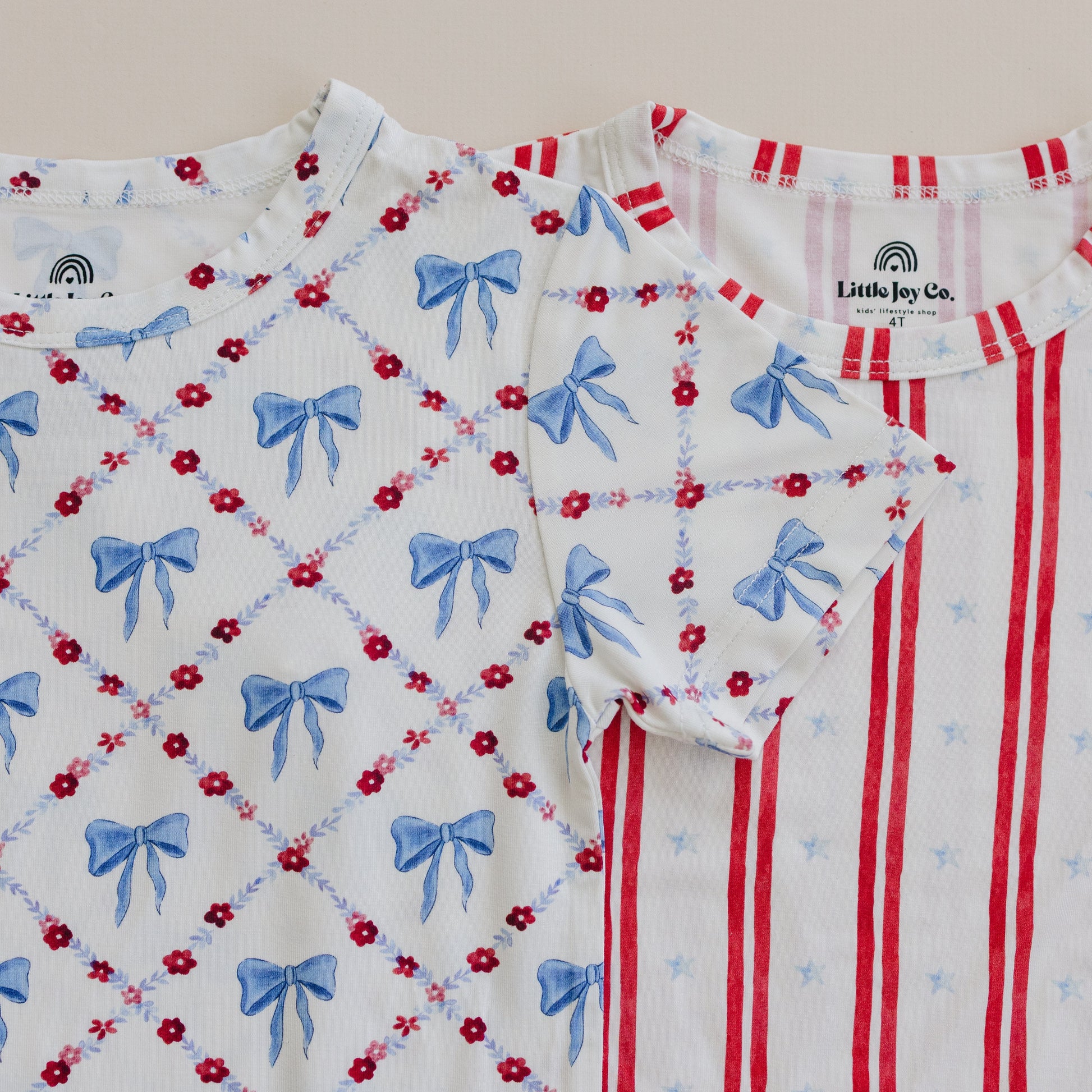 Red White & Bows 2pc Bamboo Pajamas by Little Joy Co., product view 16